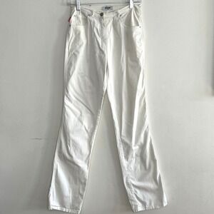 MOSCHINO Junior Peace Pocket Logo Pants Size 26 White Mid-Rise Straight‎ Leg